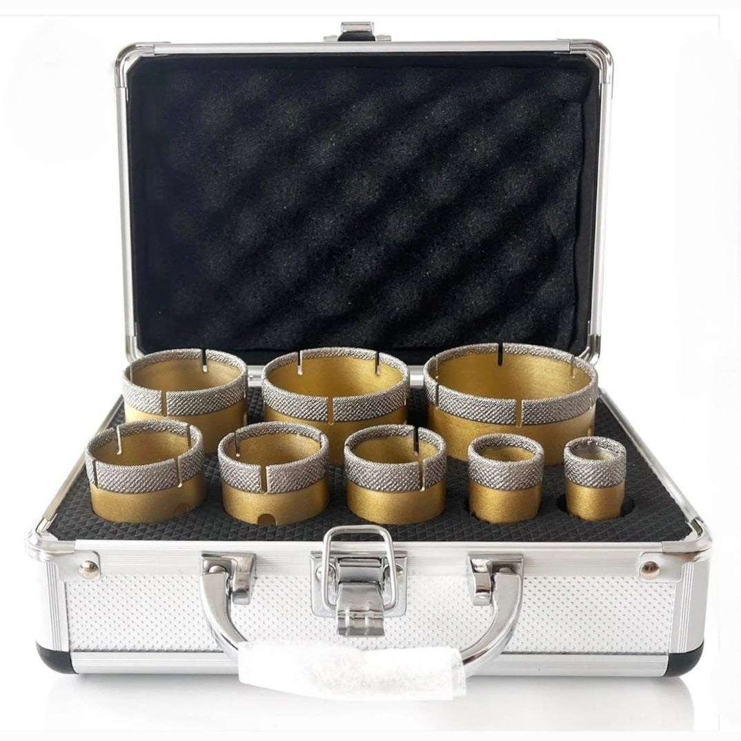 Diamant-Matrix-Bohrkronen-Set – 8-teilig (20 / 25 / 32 / 35 / 40 / 50 / 60 / 68 MM)