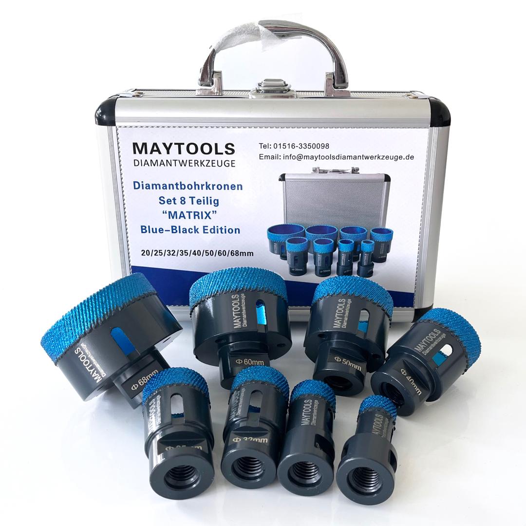 Diamant-Matrix-Bohrkronen-Set 8-teilig (20 / 25 / 32 / 35 / 40 / 50 / 60 / 68 mm)